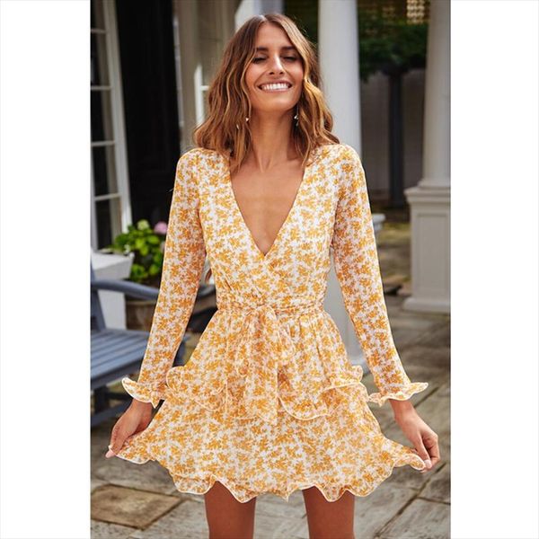 new women dress 2019 summer boho floral ruffle lacing mini dresses lady chic wrapped slim party dress vestidos robe femme, Black;gray
new women dress 2019 summer boho floral ruffle lacing mini dresses lady chic wrapped slim party dress vestidos robe femme, Black;gray