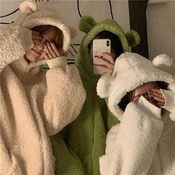 women's fur & faux women hooded sweatshirt solid lambskin long sleeve hoodies ladies warm outerwear cute sweet fleece drawstring kawaii, Black
women's fur & faux women hooded sweatshirt solid lambskin long sleeve hoodies ladies warm outerwear cute sweet fleece drawstring kawaii, Black