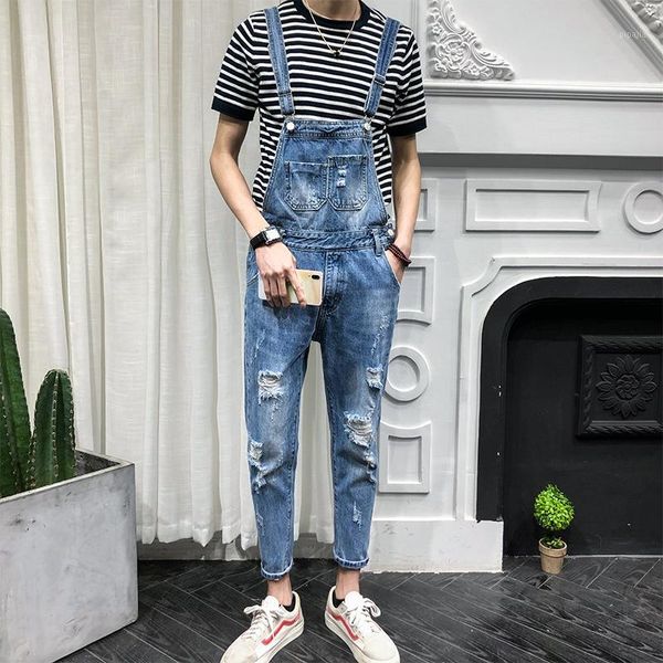summer new mens bib overalls casual wild ankle length denim overalls super handsome youthful denim jumpsuit1, Blue
summer new mens bib overalls casual wild ankle length denim overalls super handsome youthful denim jumpsuit1, Blue