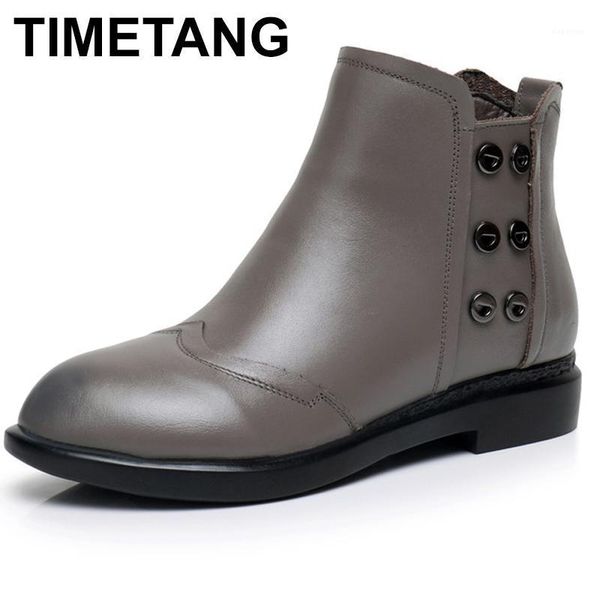 timetang 2020 new women shoes genuine leather zipper rivets thick heel ankle boots fashion women boots mar1, Black
timetang 2020 new women shoes genuine leather zipper rivets thick heel ankle boots fashion women boots mar1, Black