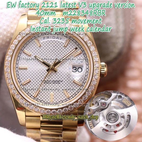 18ct automatic upgrade version case cal.3255 dial watch 40mm ewf 228348 mens 228398 v3 gold plaid bracelet eternity watches diagonal 22 uore, Slivery;brown
18ct automatic upgrade version case cal.3255 dial watch 40mm ewf 228348 mens 228398 v3 gold plaid bracelet eternity watches diagonal 22 uore, Slivery;brown