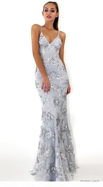 tie back cichic fashion dresses grey spaghetti strap sequin mermaid backless deep v-neck elegant banquet party maxi prom dress, White;black
tie back cichic fashion dresses grey spaghetti strap sequin mermaid backless deep v-neck elegant banquet party maxi prom dress, White;black