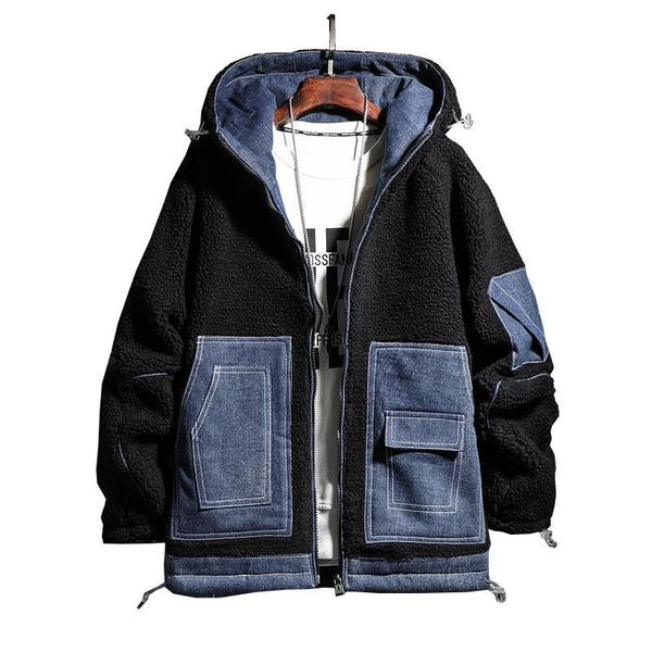 mens fashion lambswool denim jacket coats winter fleece windbreaker denim patchwork hip hop streetwear male thick warm, Black
mens fashion lambswool denim jacket coats winter fleece windbreaker denim patchwork hip hop streetwear male thick warm, Black