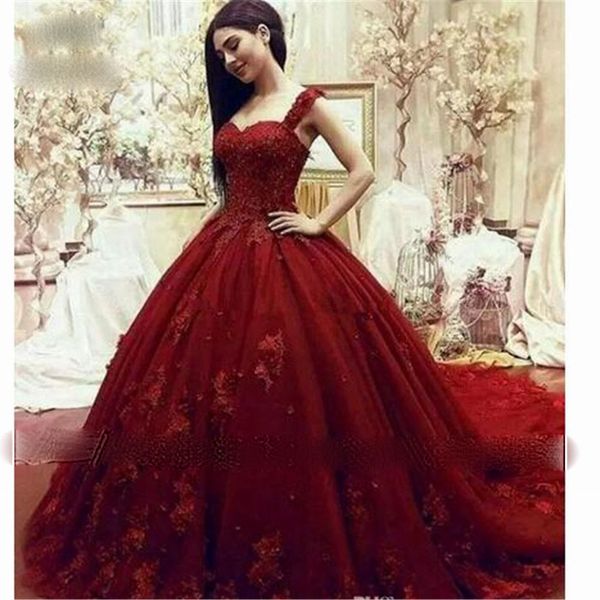 elegant ball gown prom dresses sweetheart straps appliques beading tulle backless dark red evening party dresses, Black
elegant ball gown prom dresses sweetheart straps appliques beading tulle backless dark red evening party dresses, Black