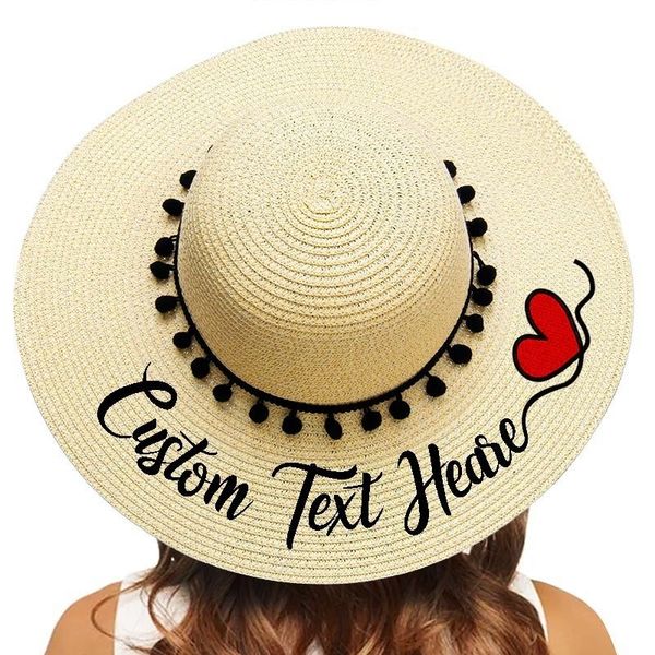 embroidery personalized custom your name text logo text women sun hat large brim straw hat outdoor beach hat black pompon caps y200602, Blue;gray
embroidery personalized custom your name text logo text women sun hat large brim straw hat outdoor beach hat black pompon caps y200602, Blue;gray