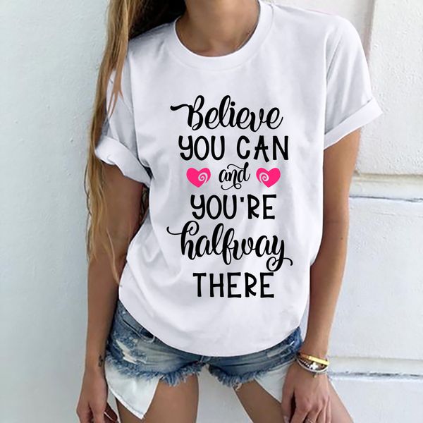 t-shirt women's new europe and america believe cotton round neck short sleeve women's casual, White
t-shirt women's new europe and america believe cotton round neck short sleeve women's casual, White