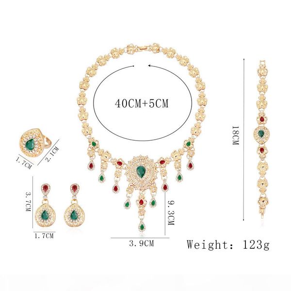 golden color crystal necklace earring bracelet ring set rhinestone new retro tassel national style dress jewelry sets 5 pcs for women, Silver
golden color crystal necklace earring bracelet ring set rhinestone new retro tassel national style dress jewelry sets 5 pcs for women, Silver