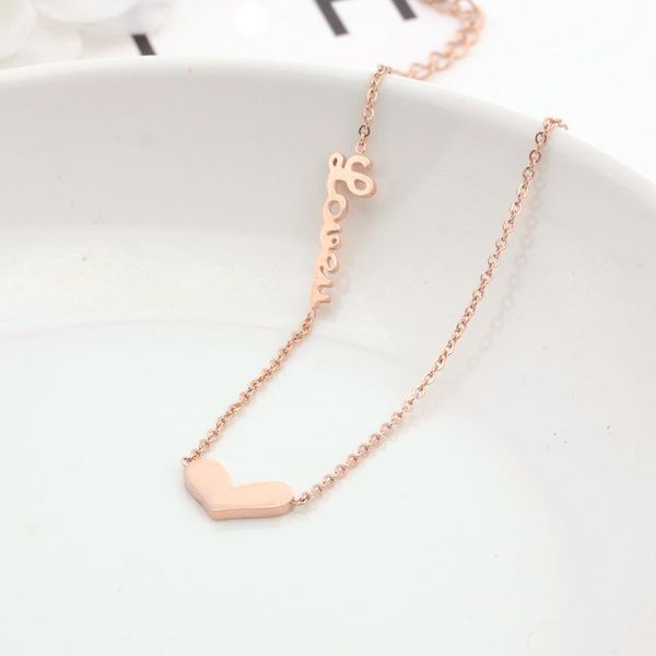 love heart necklace for women width letter pendant rose gold chain necklace stainless steel fashion boho jewelry women, Silver
love heart necklace for women width letter pendant rose gold chain necklace stainless steel fashion boho jewelry women, Silver