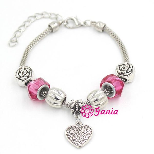 charm bracelets 10pcs/lot wholesale women bracelet ruropean rose bead heart for valentine's day gift pulsera bijoux, Golden;silver
charm bracelets 10pcs/lot wholesale women bracelet ruropean rose bead heart for valentine's day gift pulsera bijoux, Golden;silver