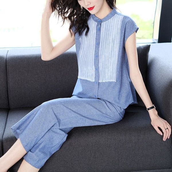 no luxury sleeves feminine contrast ~pants define female striped two pieces blue summer suit clothing gnfn, White
no luxury sleeves feminine contrast ~pants define female striped two pieces blue summer suit clothing gnfn, White