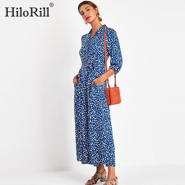 hilorill 2020 women long printed dresses three quarter sleeve bohemian maxi dress turn down collar shirt dress vestidos mujer y200805, Black;pink
hilorill 2020 women long printed dresses three quarter sleeve bohemian maxi dress turn down collar shirt dress vestidos mujer y200805, Black;pink