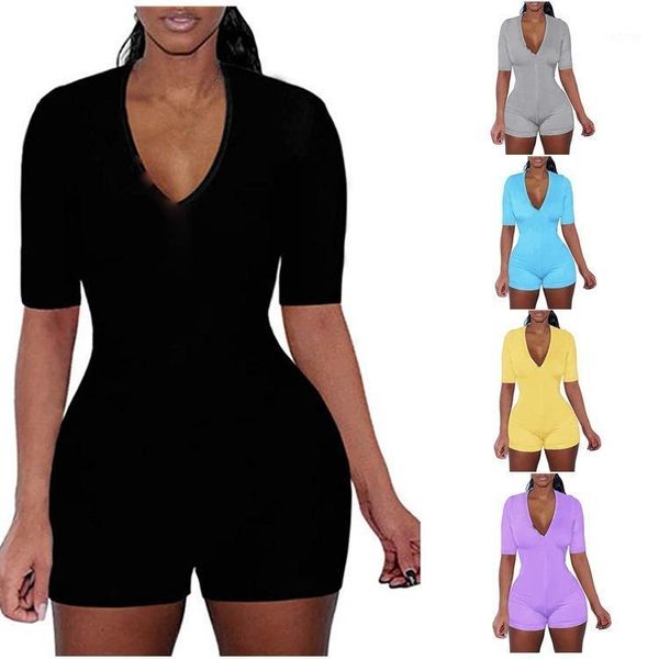 2021 new fashion women solid yellow bodysuits short sleeve jumpsuits one-piece pajamas onesies femme sleepwear 5 colors1, Black;white
2021 new fashion women solid yellow bodysuits short sleeve jumpsuits one-piece pajamas onesies femme sleepwear 5 colors1, Black;white