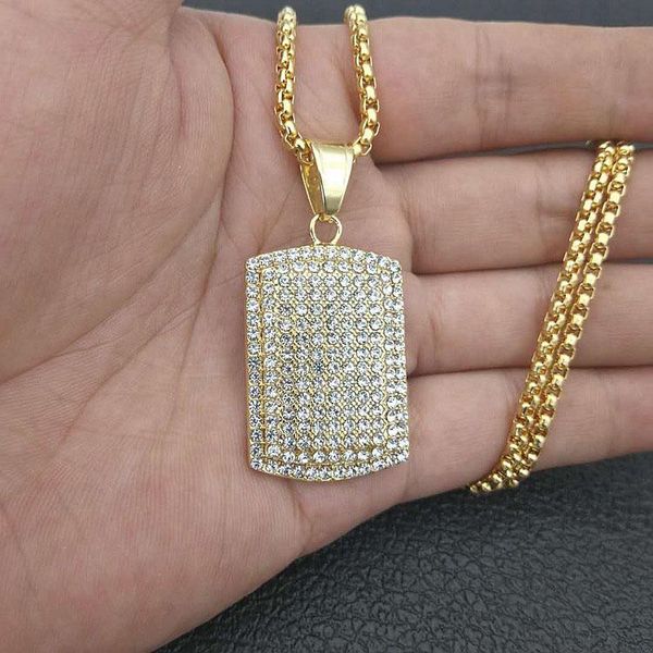 stainless steel geometric square dog tag pendant necklace full rhinestone paved bling iced out men hip hop rapper jewelry gift, Silver
stainless steel geometric square dog tag pendant necklace full rhinestone paved bling iced out men hip hop rapper jewelry gift, Silver