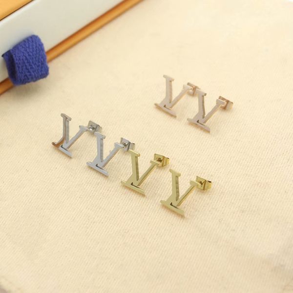 europe america fashion lady women titanium steel engraved v letter 18k gold plated stud earrings 3 color, Silver
europe america fashion lady women titanium steel engraved v letter 18k gold plated stud earrings 3 color, Silver