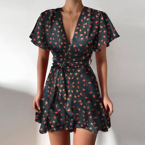 exclent summer dress new v-neck ruffle belt short sleeve print dress 2021 fashion black friday ywfs, White
exclent summer dress new v-neck ruffle belt short sleeve print dress 2021 fashion black friday ywfs, White