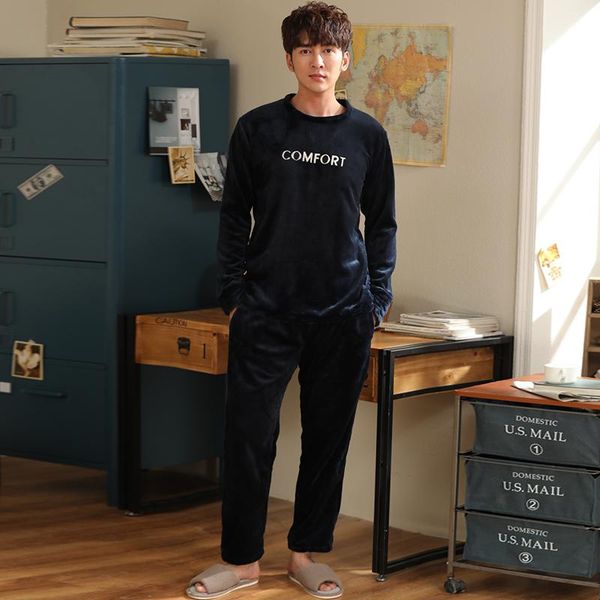 coral fleece pajamas men's winter thick flannel long-sleeved suit warm home service two-piece suit, Black;brown
coral fleece pajamas men's winter thick flannel long-sleeved suit warm home service two-piece suit, Black;brown