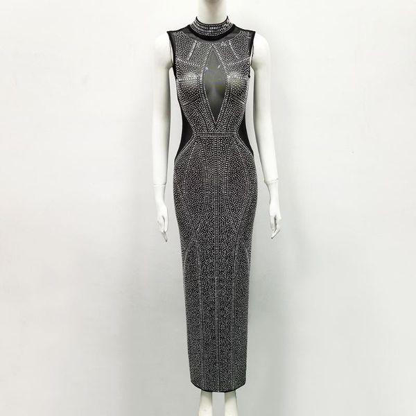 black sleeveless long hollow out celebrity bandage dress party bodycon dress1, Black;gray
black sleeveless long hollow out celebrity bandage dress party bodycon dress1, Black;gray