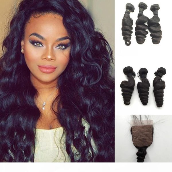 8a virgin mongolian loose wave human hair silk base closure with bundles 3 bundles with silk closure, Black
8a virgin mongolian loose wave human hair silk base closure with bundles 3 bundles with silk closure, Black