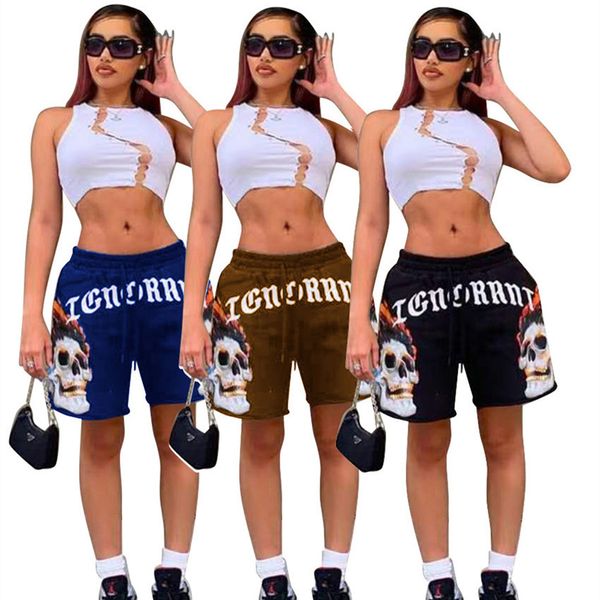 2021 summer skull letters printed women's loose shorts casual double pocket fifth pants fashion girls sports wide leg shorts hh12704, White
2021 summer skull letters printed women's loose shorts casual double pocket fifth pants fashion girls sports wide leg shorts hh12704, White