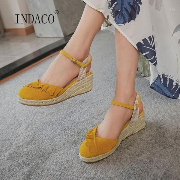 sandals women wedge platform ruffles leather summer shoes ankle strap 6cm1, Black
sandals women wedge platform ruffles leather summer shoes ankle strap 6cm1, Black