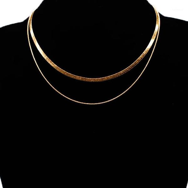 simple multilayer snake chain chokers necklaces for women fashion classic gold color exquisite party elegant necklace jewelry1, Silver
simple multilayer snake chain chokers necklaces for women fashion classic gold color exquisite party elegant necklace jewelry1, Silver