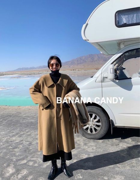 women's wool & blends winter warm cashmere coat female in long navy brought cloth 8537 100%, Black
women's wool & blends winter warm cashmere coat female in long navy brought cloth 8537 100%, Black