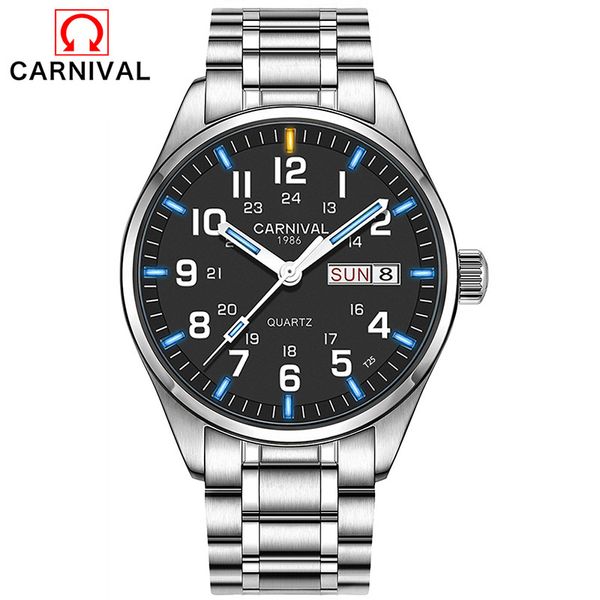 relogio masculino carnival brand luxury week date quartz wrist watch men waterproof tritium light luminous clock reloj hombre t200409, Slivery;brown
relogio masculino carnival brand luxury week date quartz wrist watch men waterproof tritium light luminous clock reloj hombre t200409, Slivery;brown