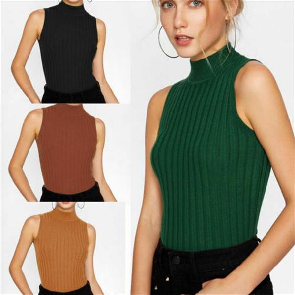 women casual sleeveless turtleneck tank summer fashion solid color knitted pullover slim vests black white blue green gray
women casual sleeveless turtleneck tank summer fashion solid color knitted pullover slim vests black white blue green gray