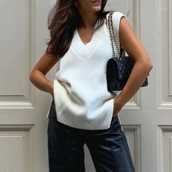 women's vests women autumn wild solid color sweater sleeveless v-neck soft comfort loose rib knitted vest for ladies daily streetwear1, Black;white
women's vests women autumn wild solid color sweater sleeveless v-neck soft comfort loose rib knitted vest for ladies daily streetwear1, Black;white