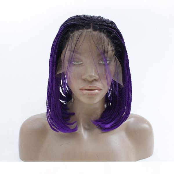 14inch lace front braids wig for black women ombre purple american braids heat resistant synthetic wig with baby hair
14inch lace front braids wig for black women ombre purple american braids heat resistant synthetic wig with baby hair