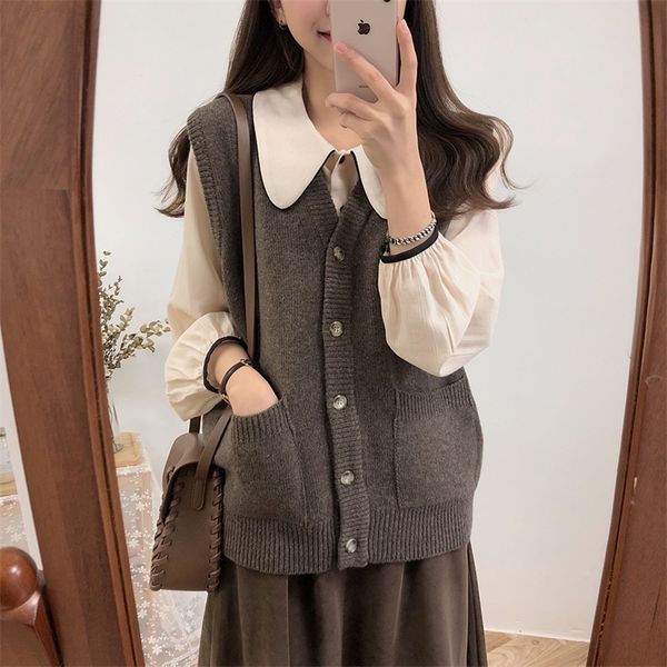 new oversize loose sleeveless sweater spring autumn women's vintage v neck joker knitted wool vest long 201214, Black;white
new oversize loose sleeveless sweater spring autumn women's vintage v neck joker knitted wool vest long 201214, Black;white