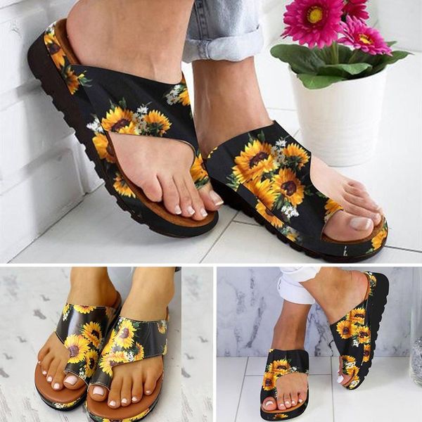 women pu shoes comfy platform flat sole ladies casual sunflower soft big toe foot correction sandal orthopedic bunion corrector, Black
women pu shoes comfy platform flat sole ladies casual sunflower soft big toe foot correction sandal orthopedic bunion corrector, Black
