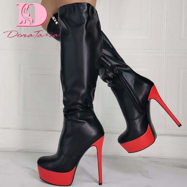 boots doratasia brand ladies platform knee high fashion thin heels zipper women party trendy shoes woman, Black
boots doratasia brand ladies platform knee high fashion thin heels zipper women party trendy shoes woman, Black