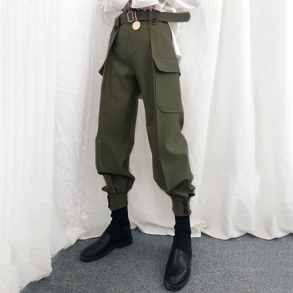2021 new harajuku streetwear harem gothic qualities women's trousers with button down belt pockets thin cargo pants high vintage waist, Black;white
2021 new harajuku streetwear harem gothic qualities women's trousers with button down belt pockets thin cargo pants high vintage waist, Black;white