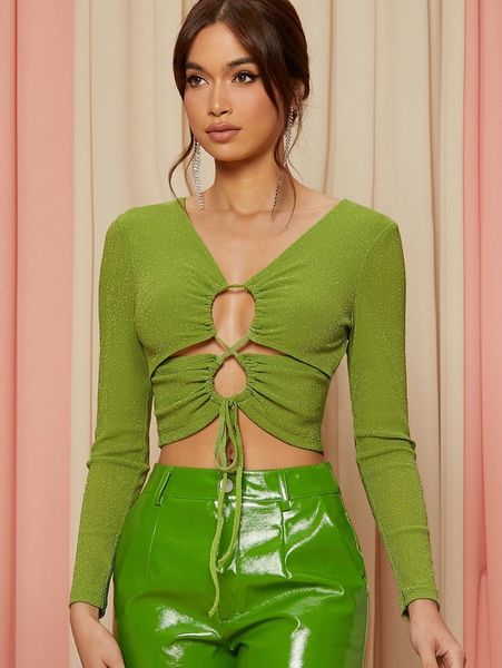 lace up cutout front glitter 93a6#, White
lace up cutout front glitter 93a6#, White