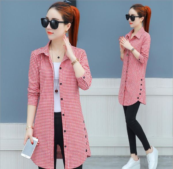 2021 spring autumn light plaid shirt female long sleeve new han fan loose autumn long shirt blouse 292021, White
2021 spring autumn light plaid shirt female long sleeve new han fan loose autumn long shirt blouse 292021, White