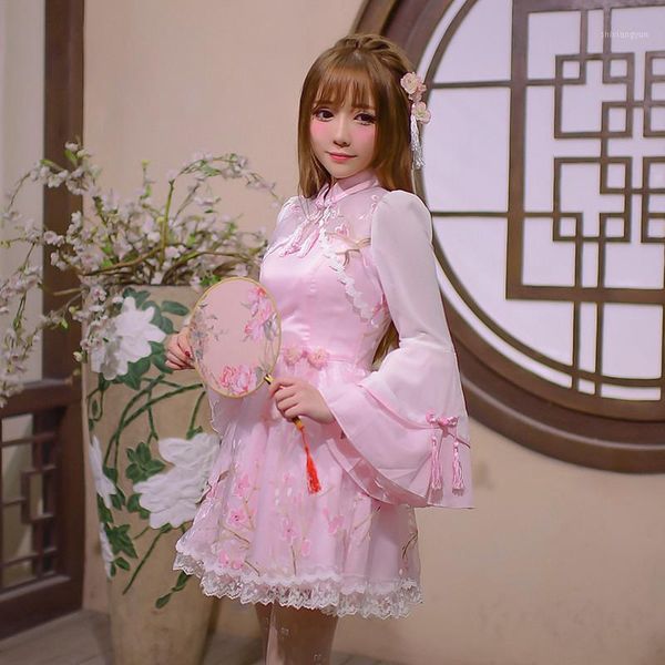 princess sweet lolita dress candy rain original 2020 new spring wind of the modified gauze chiffon dress, cheongsam c16ab60141, Black;gray
princess sweet lolita dress candy rain original 2020 new spring wind of the modified gauze chiffon dress, cheongsam c16ab60141, Black;gray