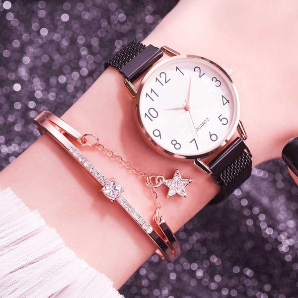 luxury 2pcs set women watches bracelet set magnetic mesh band magnet gold wristwatches ladies female arabic numerals quartz watch fashio, Slivery;brown
luxury 2pcs set women watches bracelet set magnetic mesh band magnet gold wristwatches ladies female arabic numerals quartz watch fashio, Slivery;brown