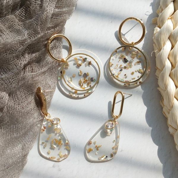korean new design fashion jewelry transparent acrylic broken shell earrings gold metal asymmetrical geometric earrings for women, Silver
korean new design fashion jewelry transparent acrylic broken shell earrings gold metal asymmetrical geometric earrings for women, Silver