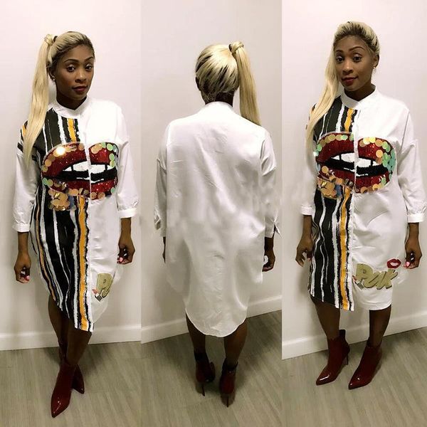 2019 fashion new cross-border women's african national style digital print shirt in the long loose shirt dress1, Red 
2019 fashion new cross-border women's african national style digital print shirt in the long loose shirt dress1, Red