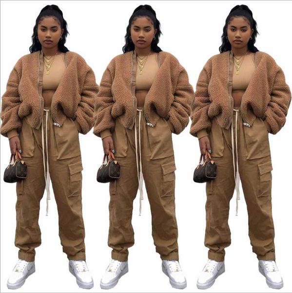 women keep warm streetwear double faced pile coats winter est solid long sleeves zipper v neck loose lady, Black;brown
women keep warm streetwear double faced pile coats winter est solid long sleeves zipper v neck loose lady, Black;brown