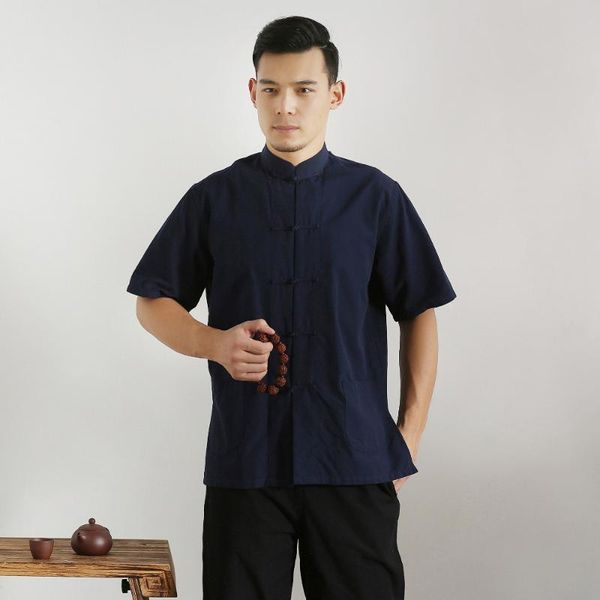men's casual shirts 100% cotton mens short sleeve tang suit male tai chi uniform shirt blouse traditional chinese clothings, White;black
men's casual shirts 100% cotton mens short sleeve tang suit male tai chi uniform shirt blouse traditional chinese clothings, White;black