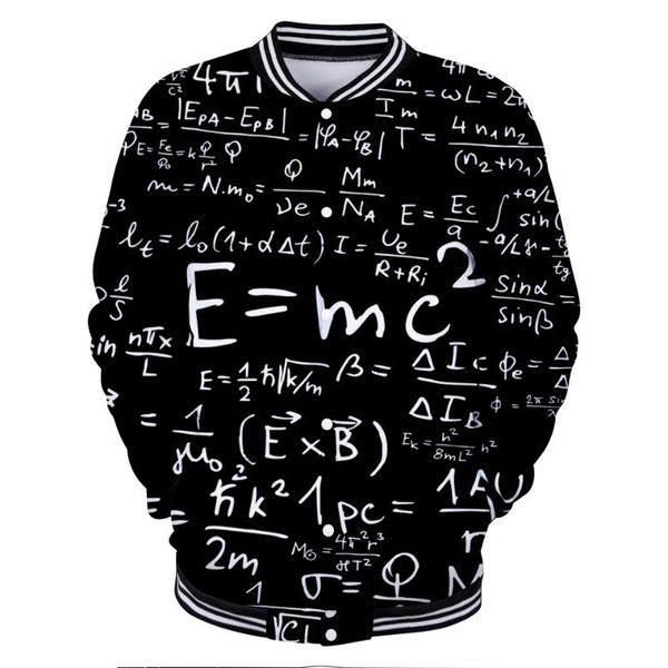 e = mc2 new baseball jacket 3d printing 2021 female /male fashion baseball jacket women / men casual dress q0213, Black;brown
e = mc2 new baseball jacket 3d printing 2021 female /male fashion baseball jacket women / men casual dress q0213, Black;brown