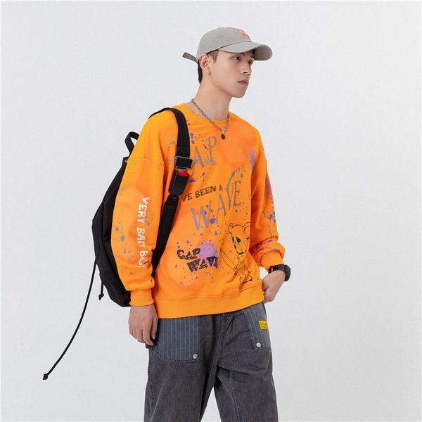 and american european gradient graffiti printed around the neck popular male sweater mark cool bear loose pullover 30ax, Black
and american european gradient graffiti printed around the neck popular male sweater mark cool bear loose pullover 30ax, Black