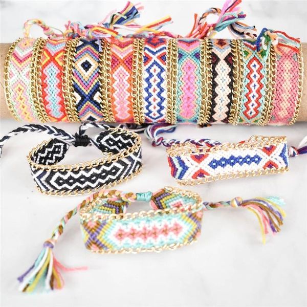 

dvacaman brazil handmade weave bohemian geneva colorful charms bracelet for women adjustable cotton rope ethnic bracelet jewelry1, Golden;silver
