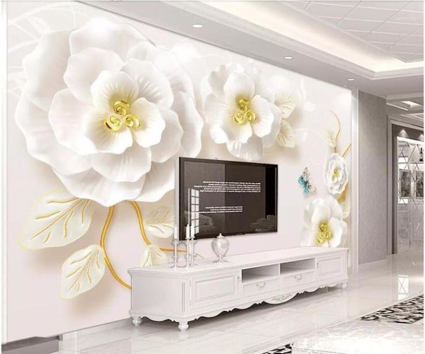wallpapers custom po 3d wall papers home decor relief jewelry rose jade carving background murals for walls 3 d1