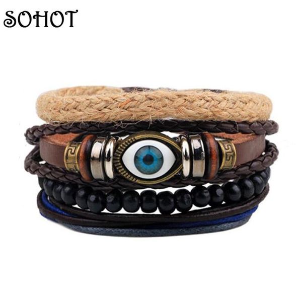 sopunk style demon eye braided handmade wrapped beads evil eyes charm multilayer leather rope bracelet new pulsera bijoux, Black
sopunk style demon eye braided handmade wrapped beads evil eyes charm multilayer leather rope bracelet new pulsera bijoux, Black