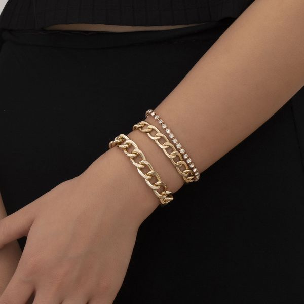 3pcs/set crystal punk style metal chain bracelet for women female vintage gold color link bracelets fashion jewelry new design, Black
3pcs/set crystal punk style metal chain bracelet for women female vintage gold color link bracelets fashion jewelry new design, Black