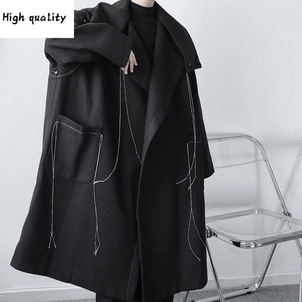 fashionable designers su bat sleeve woolen trench coat men's super loose silhouette large size woolen overcoat fashion, Black
fashionable designers su bat sleeve woolen trench coat men's super loose silhouette large size woolen overcoat fashion, Black