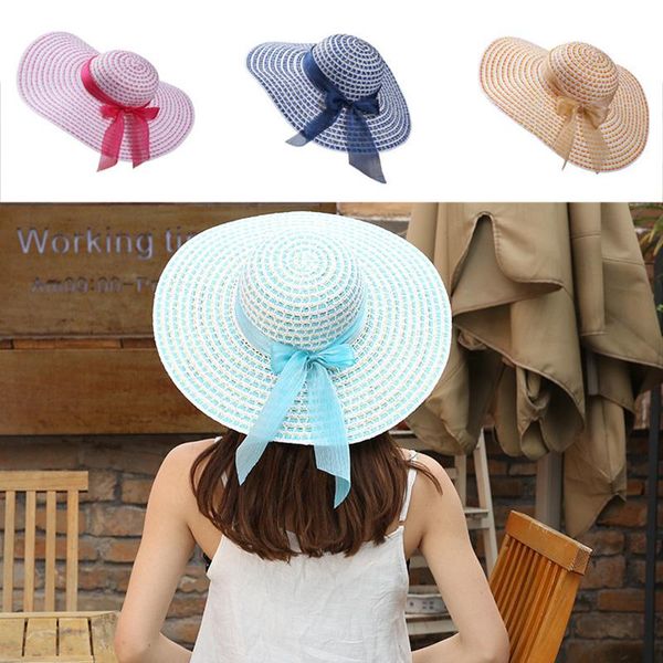 wide brim hats summer women straw hat big ribbon bowknot beach vacation caps travel outdoor ladies uv protection panama sun, Blue;gray
wide brim hats summer women straw hat big ribbon bowknot beach vacation caps travel outdoor ladies uv protection panama sun, Blue;gray